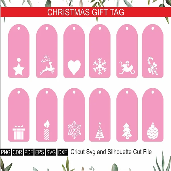 100+ Christmas Name Tags SVG Bundle