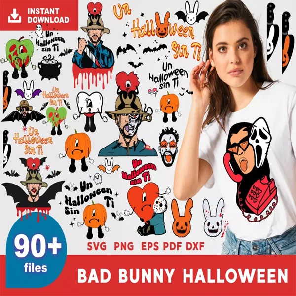 Bad Bunny Halloween SVG Bundle – Spooky Designs